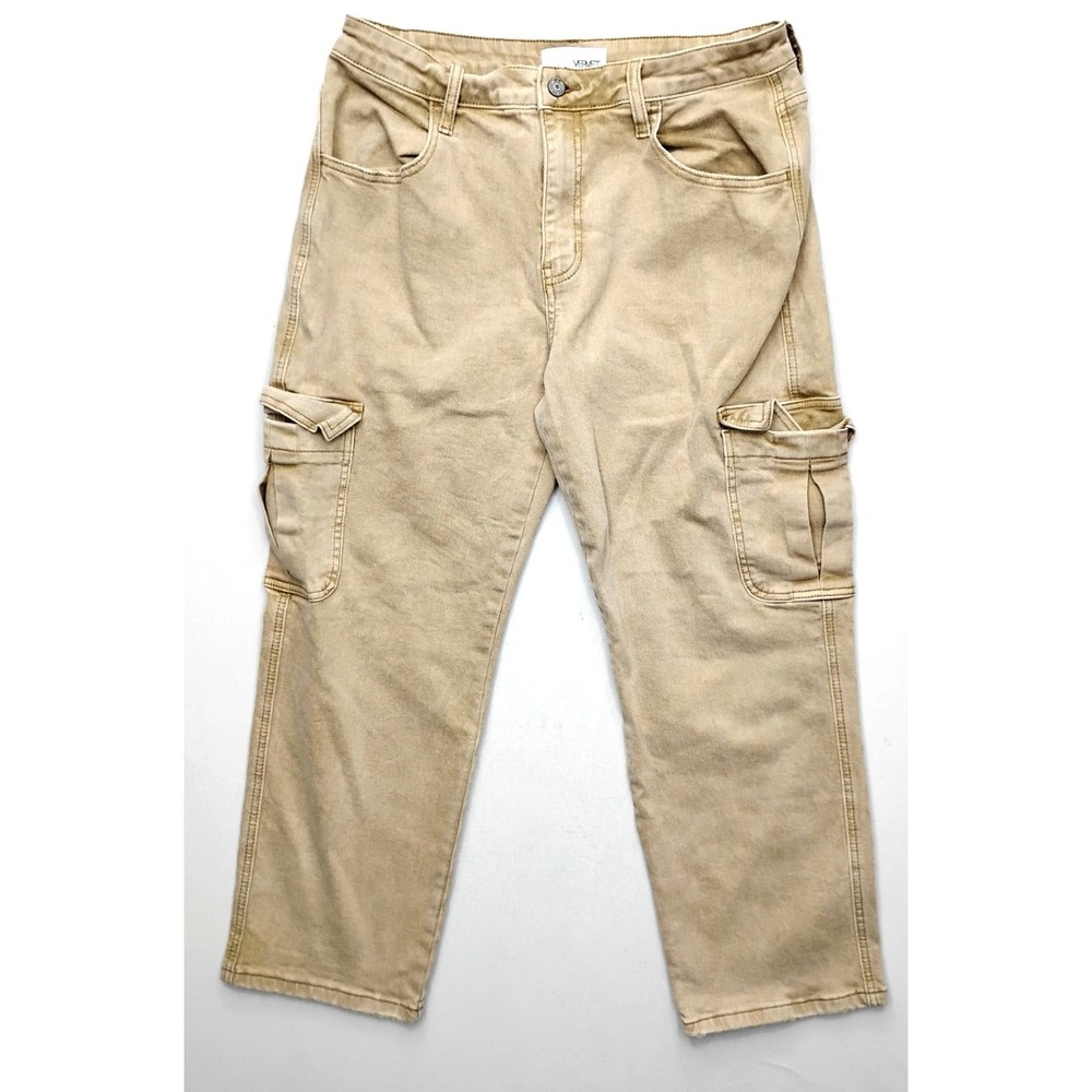 Vervet cargo jeans wide leg high rise women's size 32 Khaki Utility